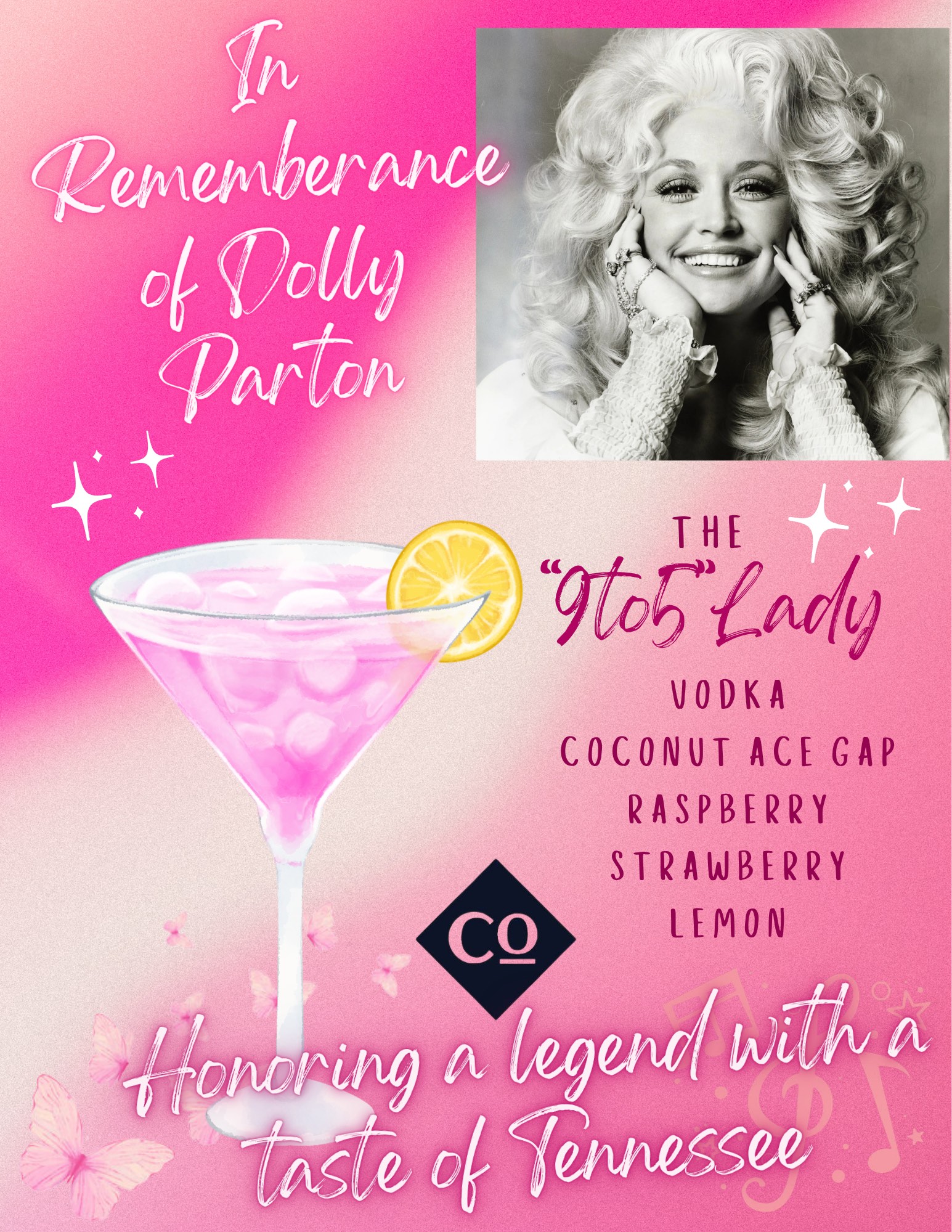Dolly Parton Cocktail Recipe, 9 to 5 Lady